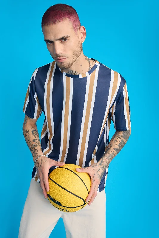 Men's Shirts with Contrast StitchingPrinted Men's T-Shirt- Bands