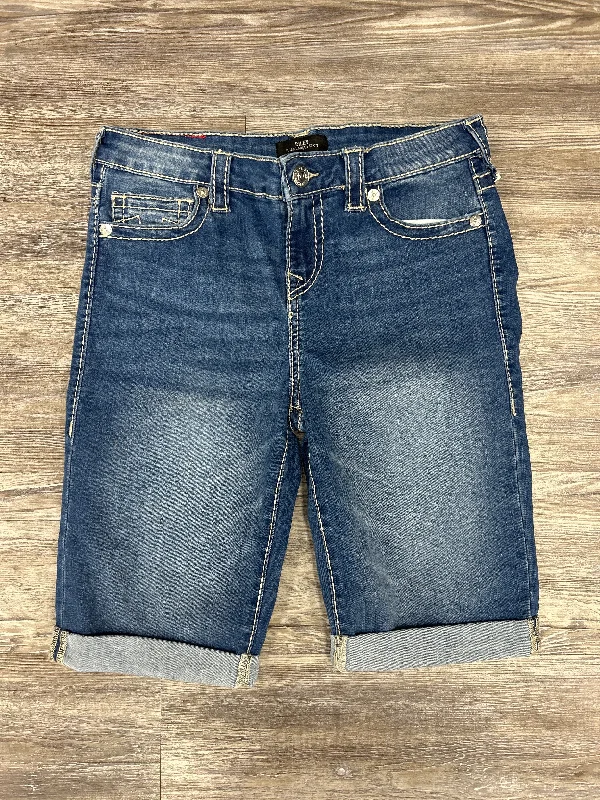 Classic Men's Denim ShortsShorts Designer By True Religion In Blue Denim, Size: 8