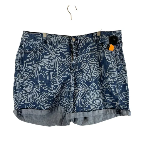 Tailored-Fit Men's Dress and Office ShortsShorts By Lane Bryant In Blue Denim, Size: 22