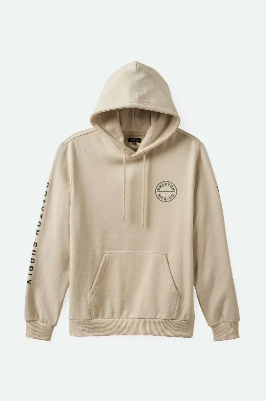 Moisture-Wicking Performance Men's SportswearCrest Hoodie - Beige/Black/Pine Needle