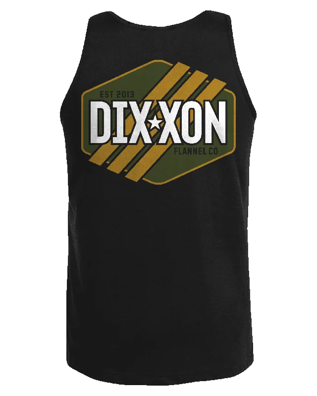Men's Shirts with Patchwork PatternsTactical Stripes Tank - Black & O.D. Green