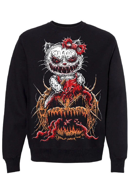 Relaxed-Fit Casual Men's SportswearHell-O-Ween Kitty Sweatshirt