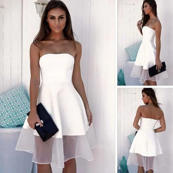 Peplum DressSexy Strapless Chiffon Patchwork Evening homecoming Dress cg1506