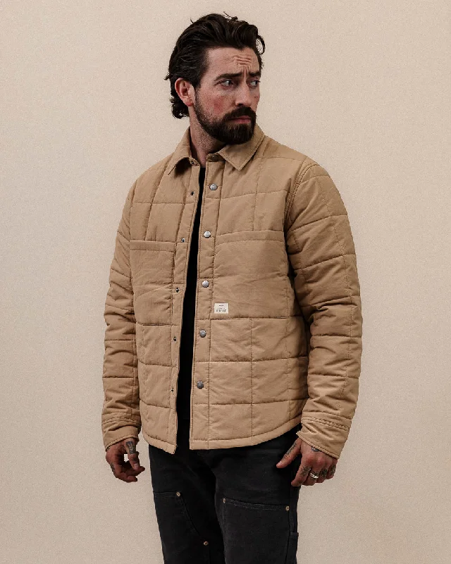 Slim-Fit Athletic Men's SportswearBronson Quilted Overshirt - Sand