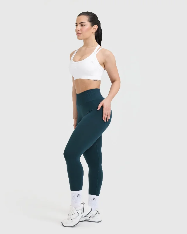 Effortless Seamless Layered Sports Bra | White