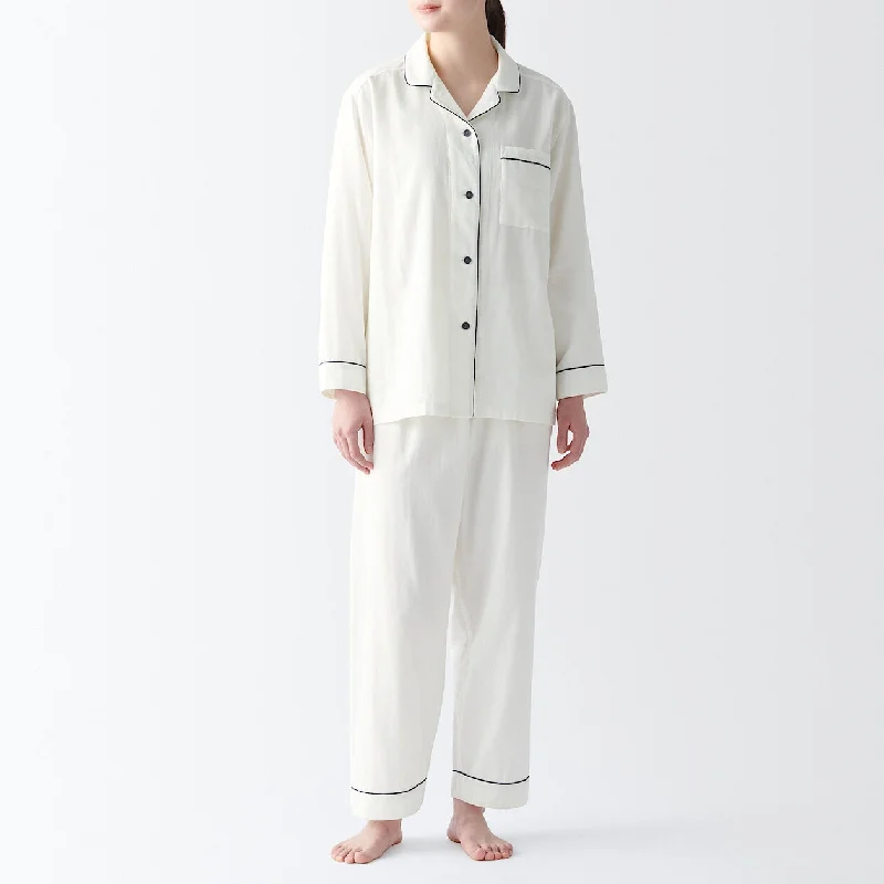 Side Seamless Double Gauze Contrast Piping Pyjamas