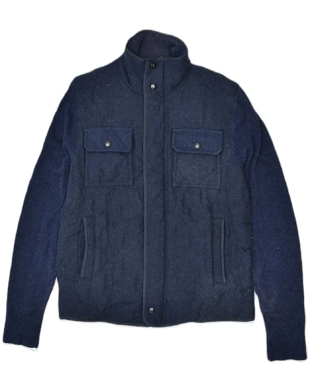 Cool Men's Pea CoatsBANANA REPUBLIC Mens Bomber Jacket UK 38 Medium Navy Blue Polyester