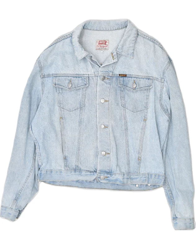 Men's Coats with Magnetic ClosuresRIFLE Mens Denim Jacket UK 40 Large Blue Cotton